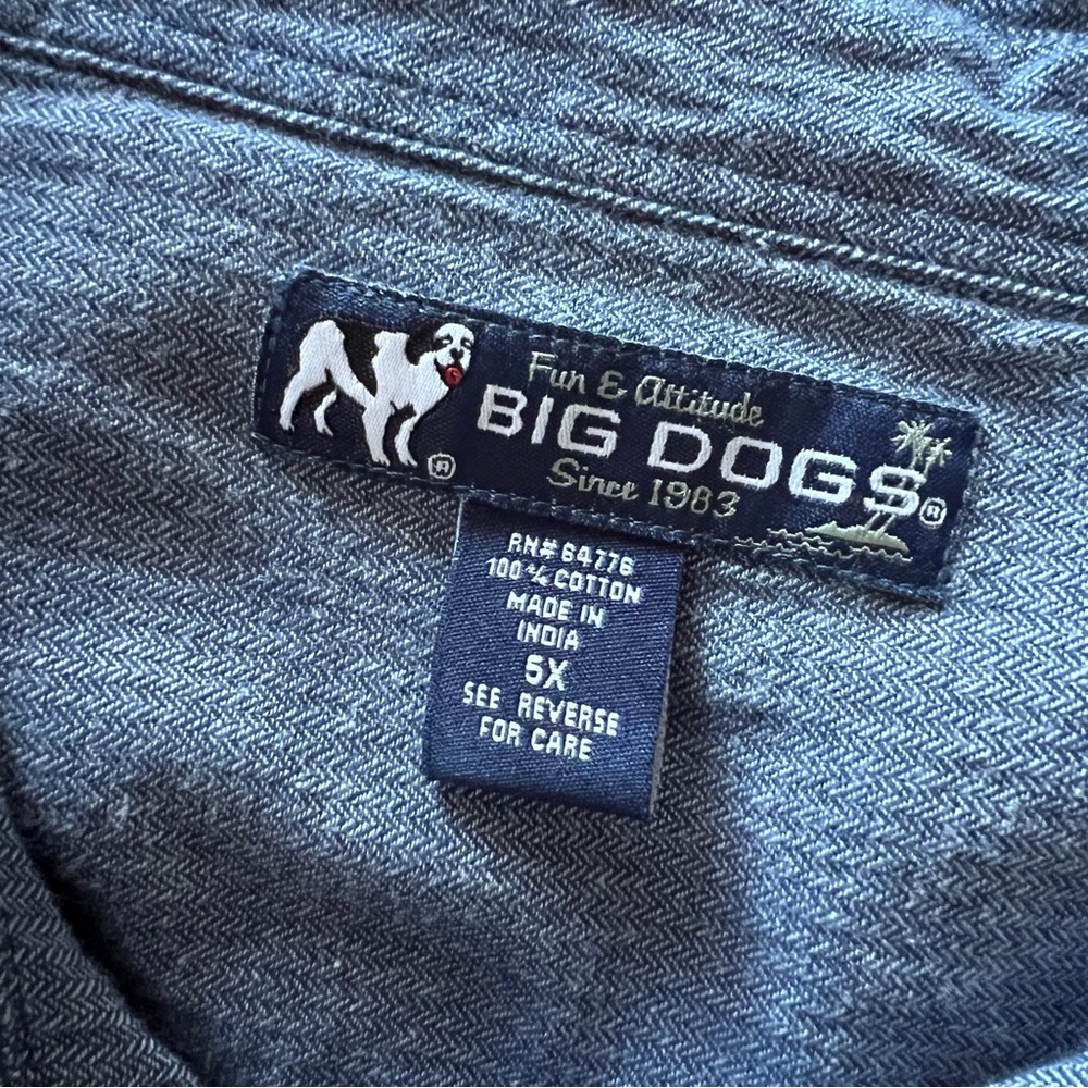 5X Big Dogs Long Sleeve Button Up Shirt Big Tall - Picture 6 of 7